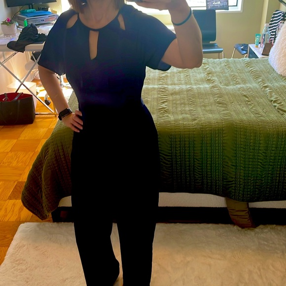 19 Cooper Pants - NWOT 19 Cooper evening romper jumpsuit silky blue with cutouts size xs